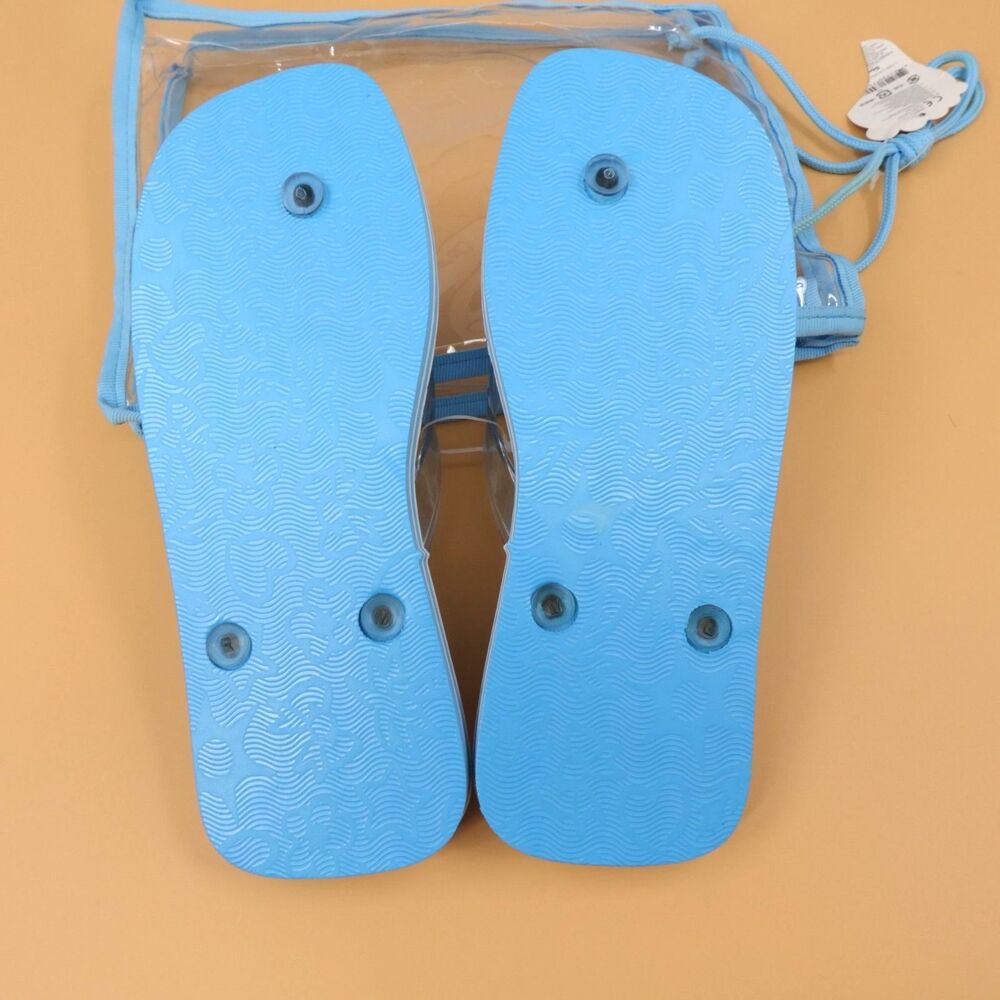 Vintage 2005 Sanrio Hello Kitty Chococat Flip Flops Womens Size Large Blue - Picture 2 of 12